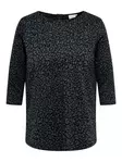 Only Carmakoma shirt CARMARRY MARTHA 3/4 BLOUSE JRS black/grey melange - Women's long sleeved shirts - 141681 - 1