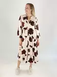 Only Dress 374 MIDI DRESS 3/4 oatmeal/red flower - Dresses and tunics - 141301 - 1