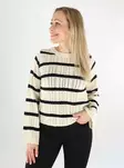Pieces women's sweater O-Neck birch/black - Women's knitwear - 138531 - 1