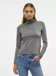 Vero Moda glitterskjorta med hög hals svart/silver lur - Women's long sleeved shirts - 137581 - 1