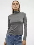 Vero Moda glitterskjorta med hög hals svart/silver lur - Women's long sleeved shirts - 137581 - 4