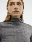 Vero Moda glitterskjorta med hög hals svart/silver lur - Women's long sleeved shirts - 137581 - 5
