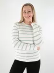 Vila women's striped sweater Stripe white alyssum/silt green - Women's knitwear - 137721 - 1