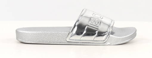 silver women's mules