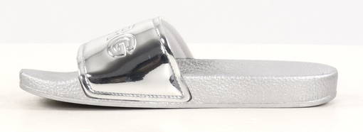 silver women's mules