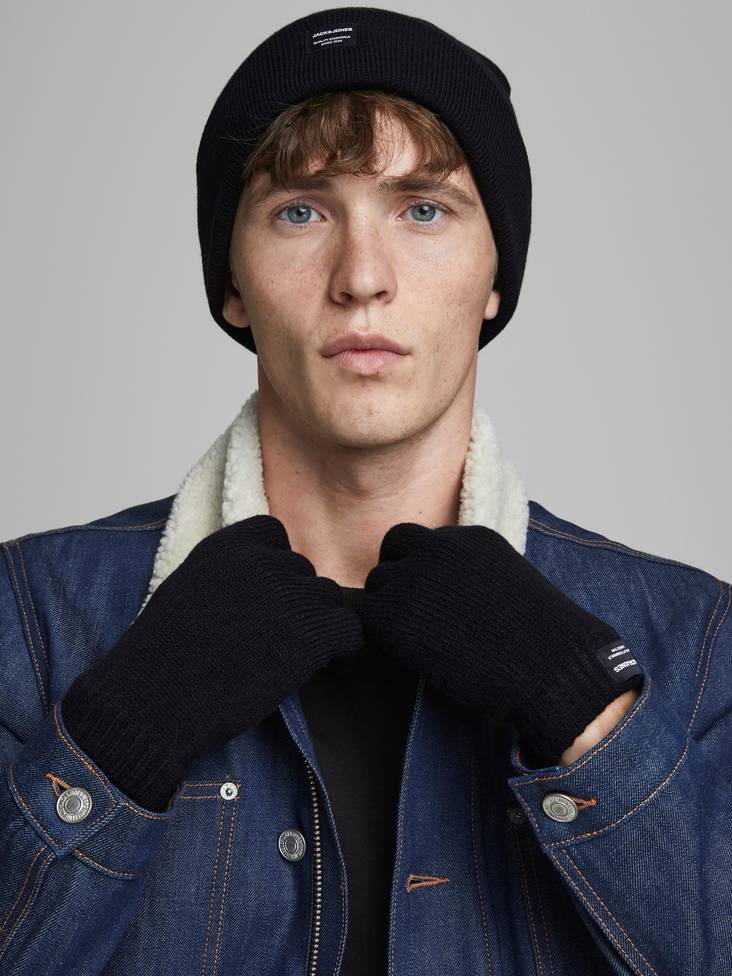 Jack&Jones Beanie & glove giftbox, black - Men's gloves, scarfs and caps - 132501 - 1