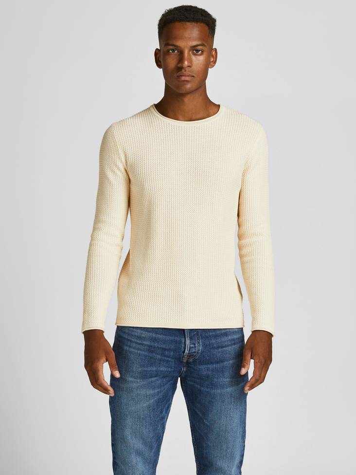 Jack&Jones Sweater Blucarlos whisper white - Men's knitwear - 132021 - 1