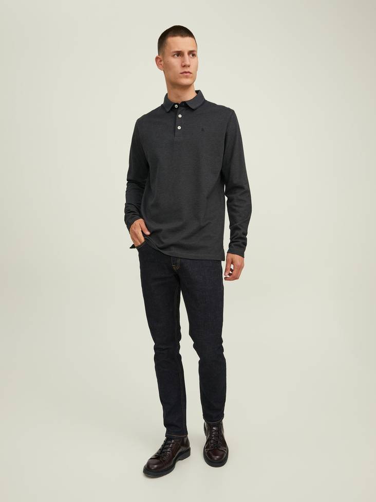 Jack&Jones Shirt Paulos polo dark grey - Men's long sleeved shirts - 132561 - 1