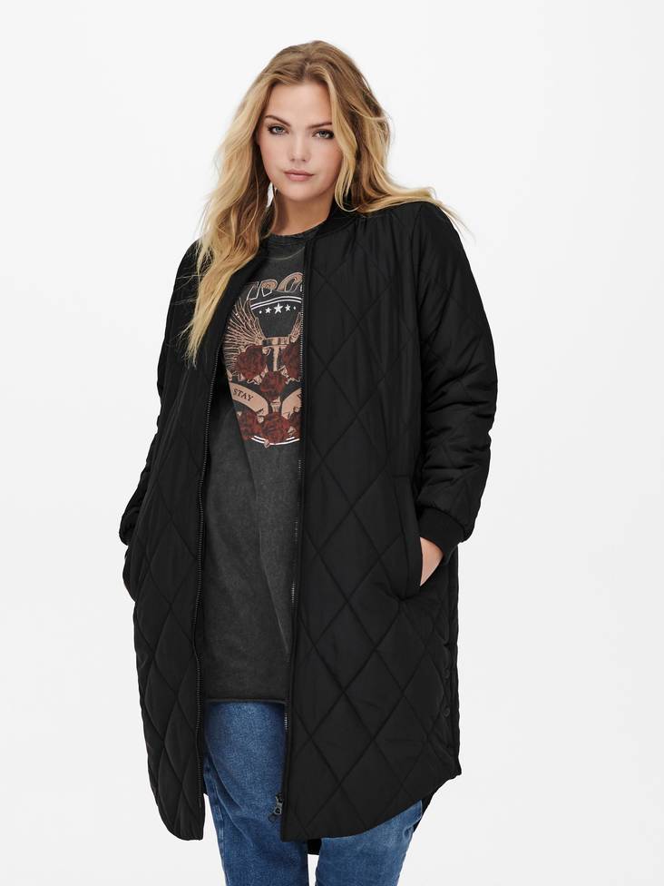 Only Carmakoma Lightweight Quilted Jacket Carrot, black - Women's light winter jackets - 131361 - 1