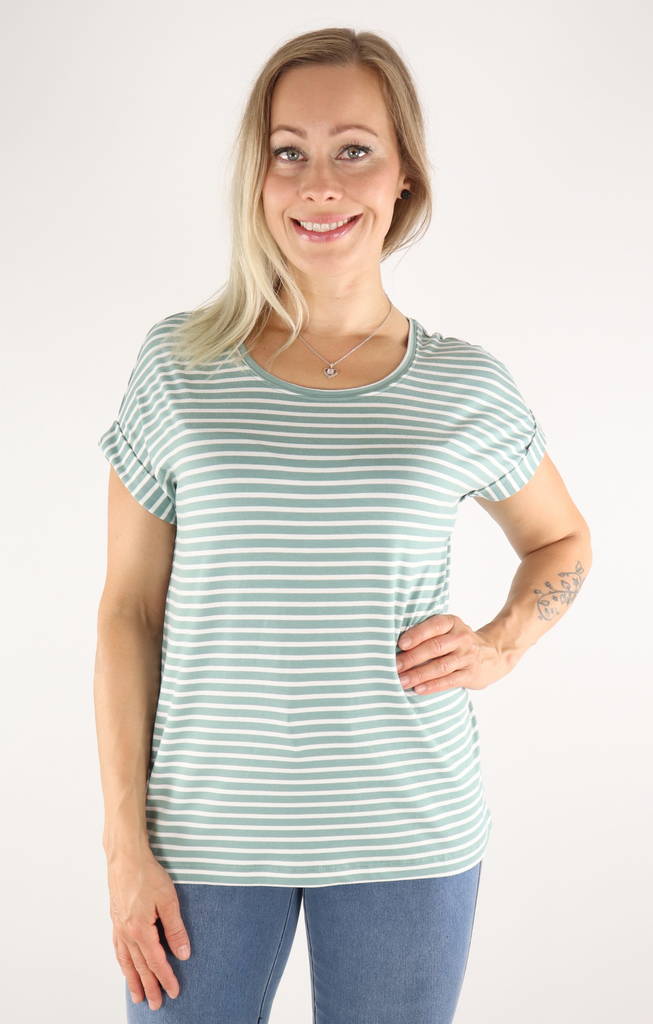 Only T-Shirt Moster stripe jadelte/cloud - Women's T-shirts - 131401 - 1