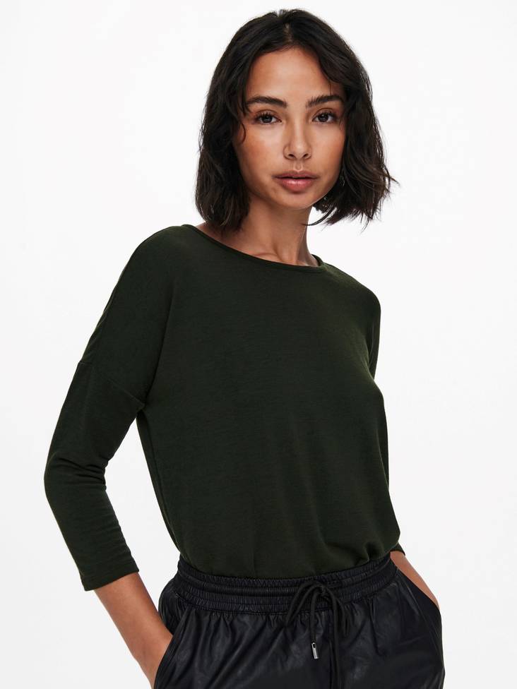 Only women's Shirt Glamour 3/4 green rosin - Women's long sleeved shirts - 128901 - 1
