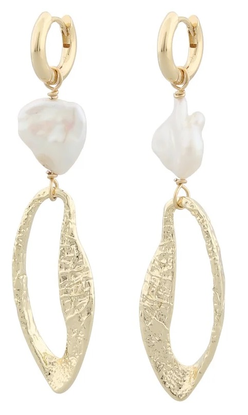 Snö of Sweden Earrings Florence pearl long g/white - Earrings - 133811 - 1