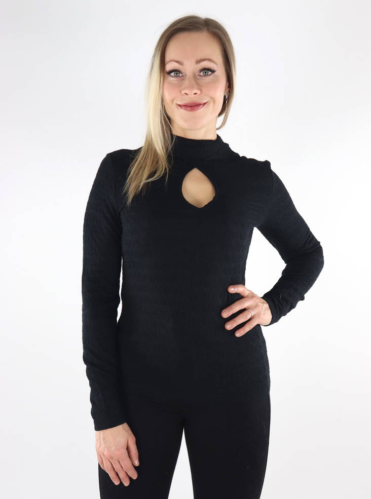 Vila cut out shirt black - Women's long sleeved shirts - 134751 - 1