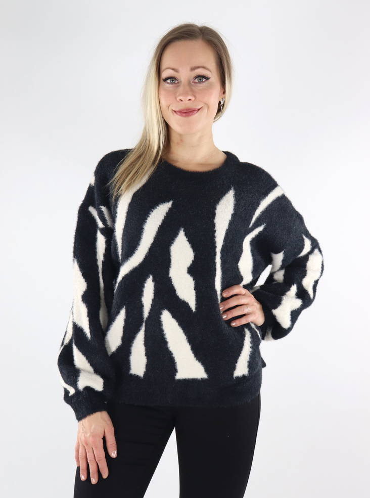 Vila women's sweater black / white sand - Women's knitwear - 134791 - 1
