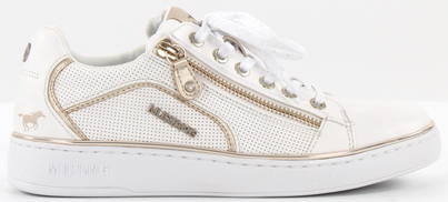 white and gold women's sneakers