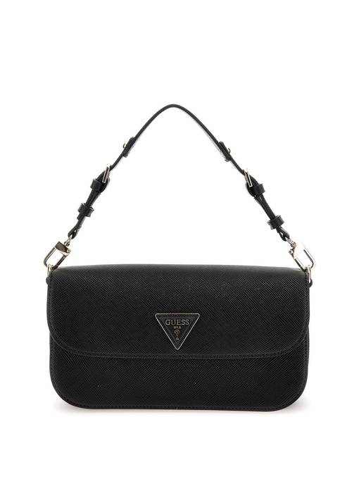 GUESS Meridian Flap Shoulder Bag, Black: Handbags