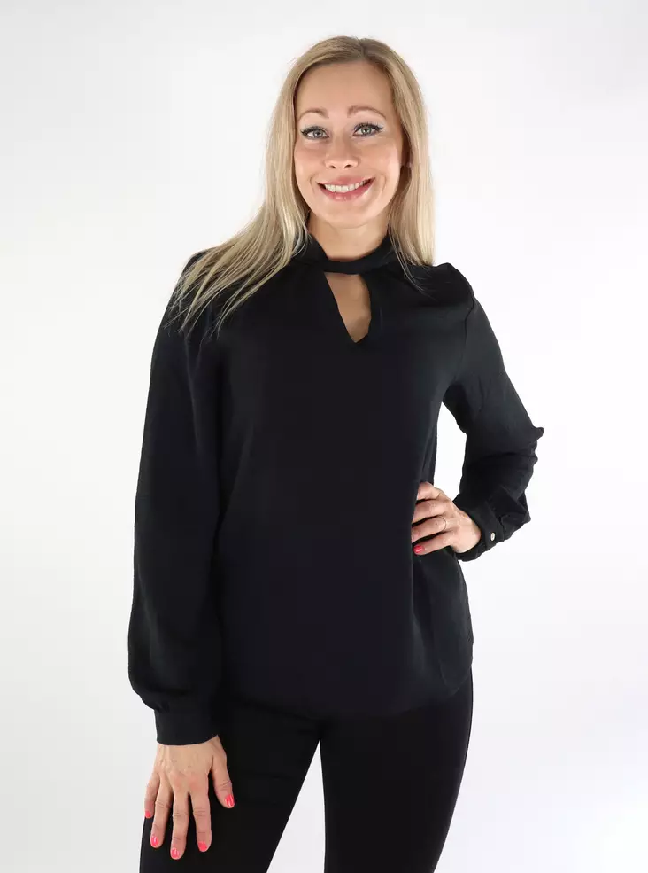 Vila women's shirt Surashil High Neck black - Women's long sleeved shirts - 136801 - 1