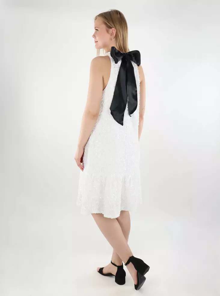 Vero Moda sequin dress with bow tie Halter star white - Dresses and tunics - 138341 - 1