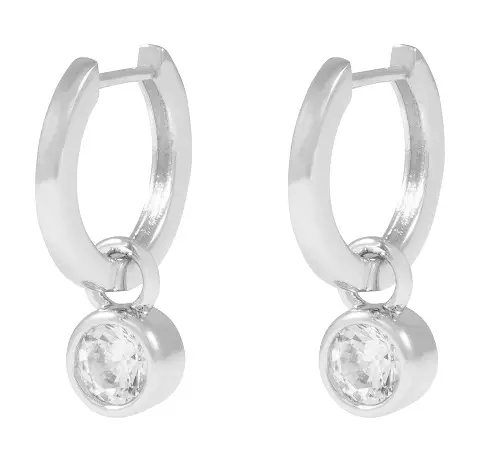 Snö of Sweden Earrings Domino silver/clear - Earrings - 138641 - 1