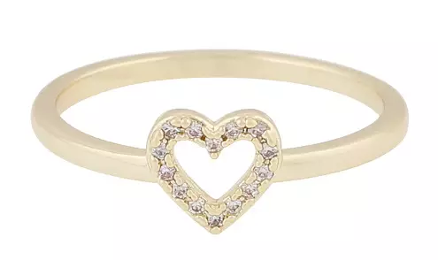 Snö of Sweden Ring Nisi heart gold/clear - Rings - 138651 - 1