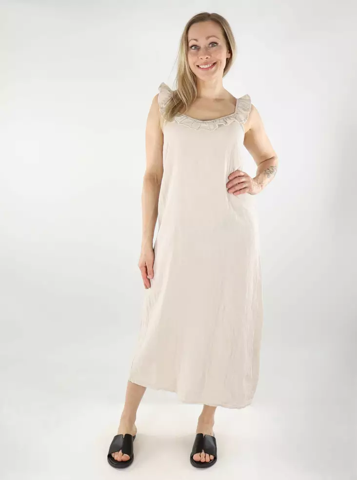 Pieces organic cotton dress Midi silver gray - Dresses and tunics - 138721 - 1