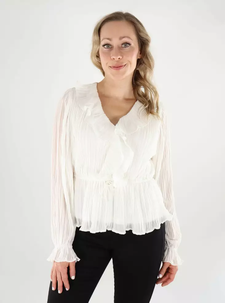 Vero Moda women's shirt Frill Pleat snow white - Women's long sleeved shirts - 138821 - 1