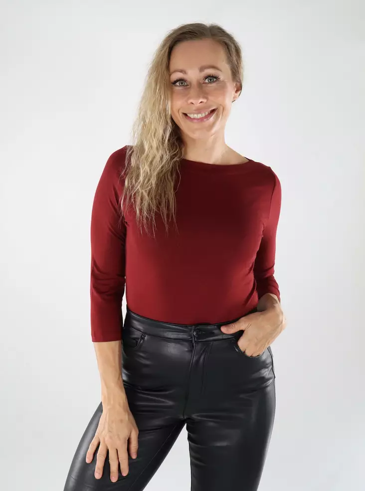 Vero Moda women's shirt VMPANDA Modal 3/4 syrah - Women's long sleeved shirts - 139001 - 1
