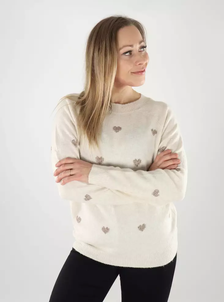 Vero Moda women's sweater Intarsia birch/w. emperad - Women's knitwear - 139871 - 1