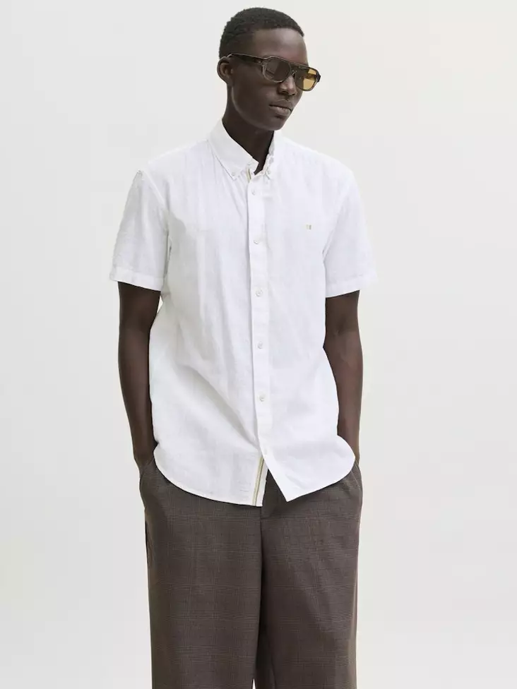 Jack&Jones men's short-sleeved Dress Shirt Blusummer bright white - Men's dress shirts - 141111 - 1