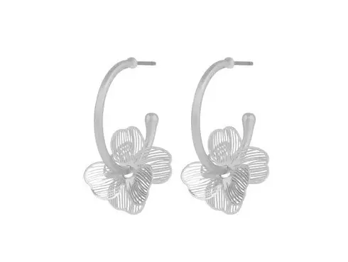 Snö of Sweden Earrings Flora petal silver - Earrings - 141131 - 1