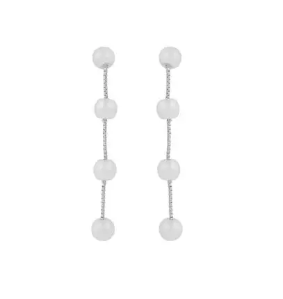 Snö of Sweden Earrings Karan silver/white - Earrings - 141141 - 1