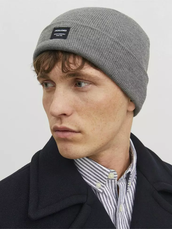 Jack&Jones men's beanie Dna Beanie gray melange - Men's gloves, scarfs and caps - 137271 - 1