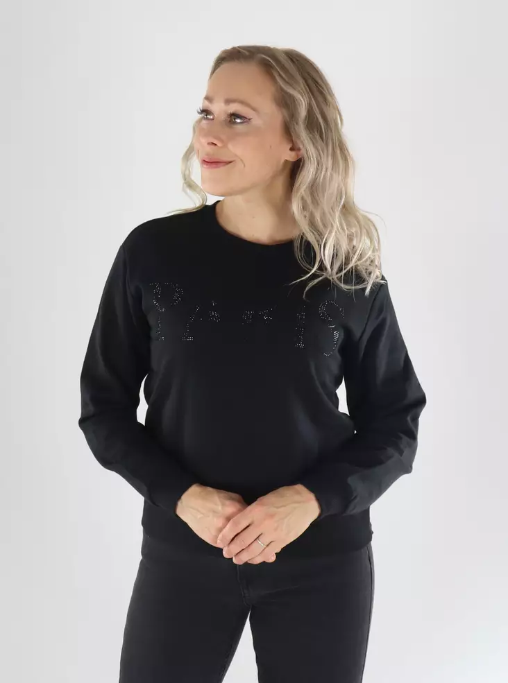JDY Sweatshirt JDYPARIS L/S EMB SWEAT black/glitter - Women's hoodies and colleges - 141571 - 1