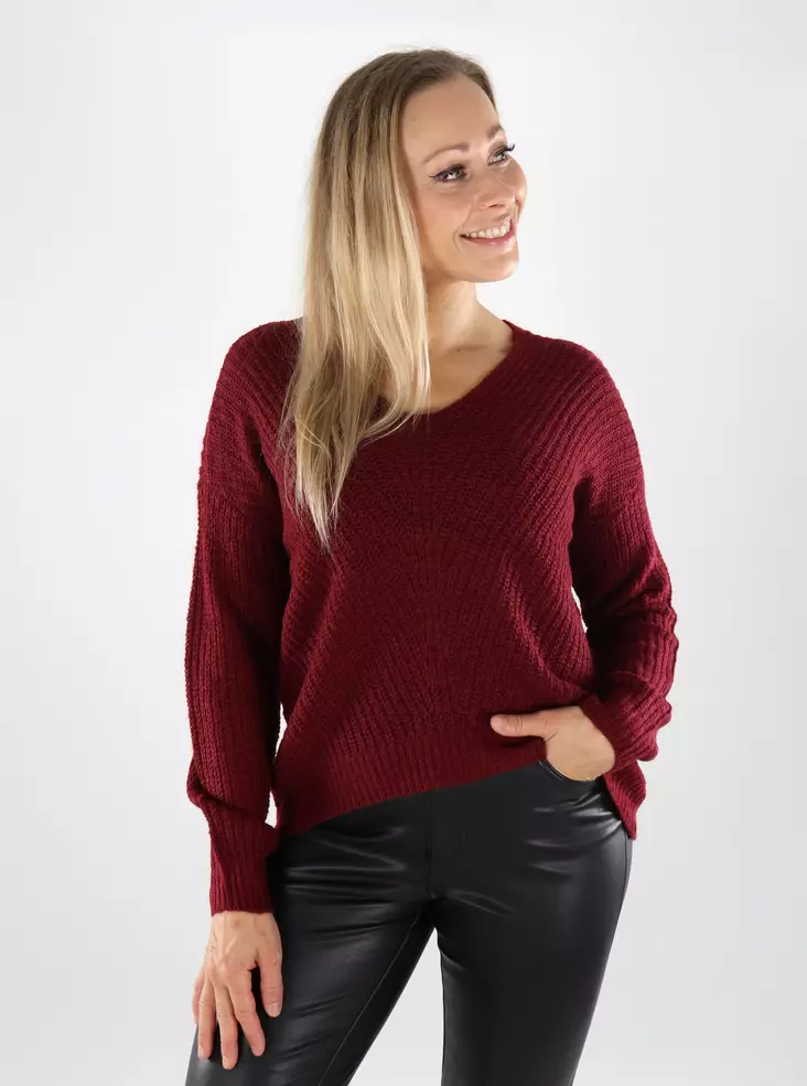 JDY women's sweater JDYNEW Pullover cabernet - Women's knitwear - 139071 - 1