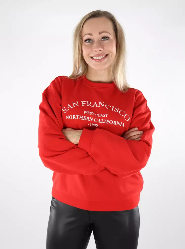 JJXX women's sweatshirt Print racing red - Women's hoodies and colleges - 137151 - 1