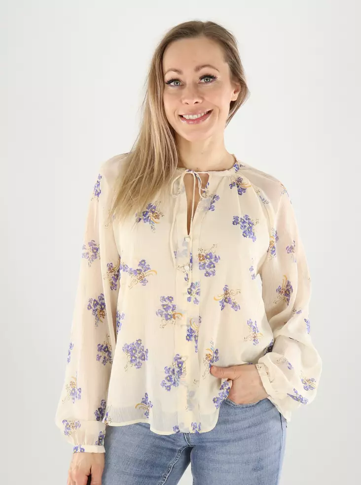 Only shirt cloud dancer/blue boque - Women's shirts and blouses - 141091 - 1