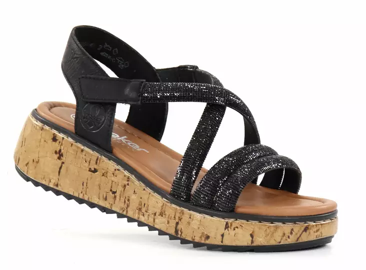 Rieker Sandals V1762-00 black - Rieker women`s sandals - 140591 - 1
