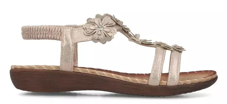 Rieker women's floral sandals V7573-90 gold - Rieker women`s sandals - 140621 - 1