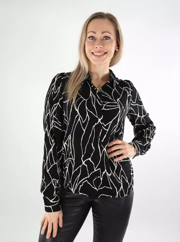 Vila women's dress shirt black beauty/tri - Women's shirts and blouses - 137381 - 1