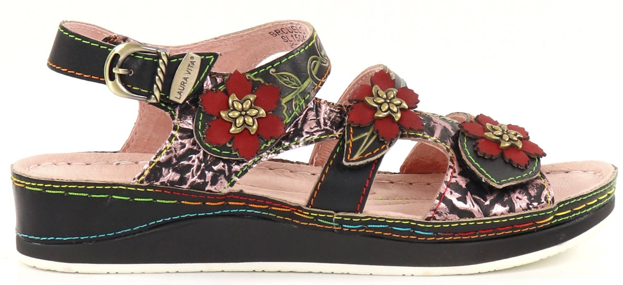 Laura Vita Sandalias Fashion De Cuero Mujer Dorry 16, Talla:37 EU, Color:Azul