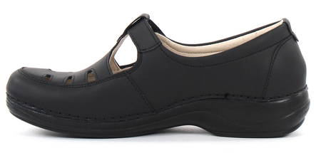 Nursing Care Machine Washable Work Shoes Leather, Black WG3711 - Women's work shoes - 122662 - 2