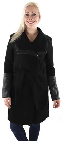 Funnel coat online clean wool black