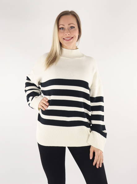 Only Sweater cloud dancer/black - Women's knitwear - 134712 - 1