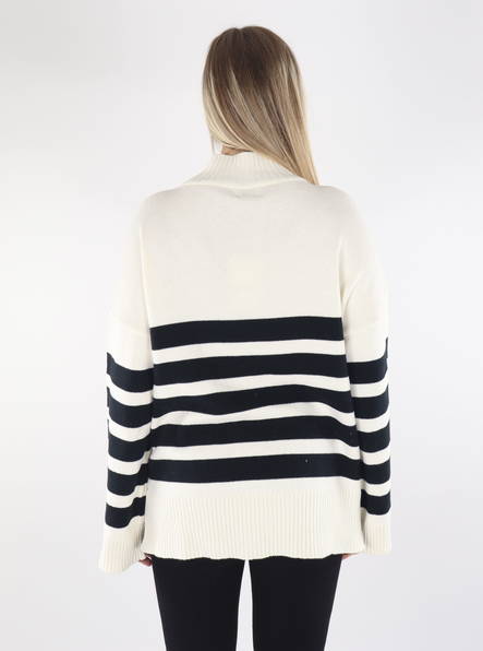 Only Sweater cloud dancer/black - Women's knitwear - 134712 - 2