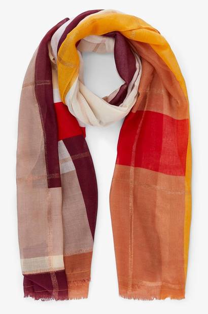 Pieces Scarf long, taupe/multi - Women's scarfs - 129172 - 1