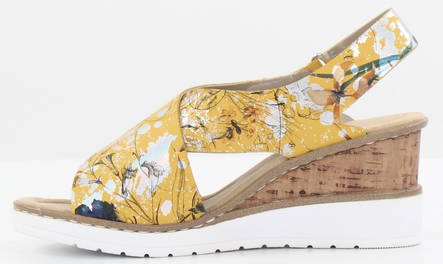 Rieker Wedge Sandals V35H6-90, Yellow - Rieker women`s sandals - 128722 - 2