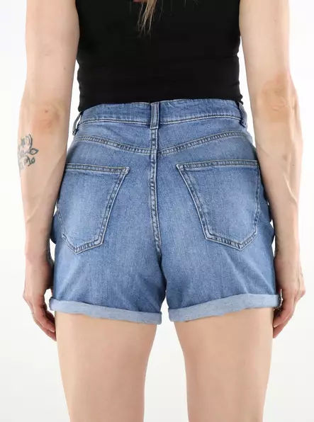 Only women's elastic denim shorts light blue - Women's shorts and capris - 136322 - 2