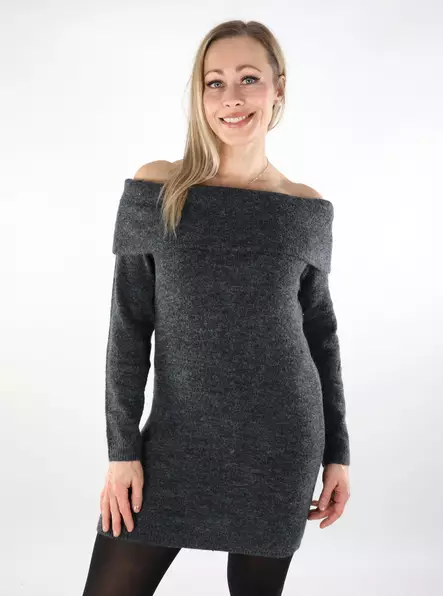 JJXX off shoulder knitted dress dark grey - Women's knitwear - 137452 - 1