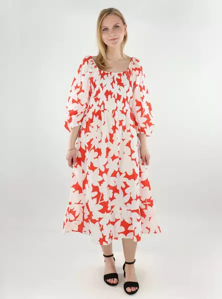 Vero Moda floral dress Dicthe Square fiery red/loa - Dresses and tunics - 138462 - 1