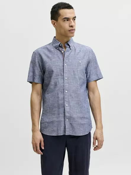 Jack&Jones men's short-sleeved Dress Shirt Blusummer faded denim - Men's dress shirts - 141112 - 1
